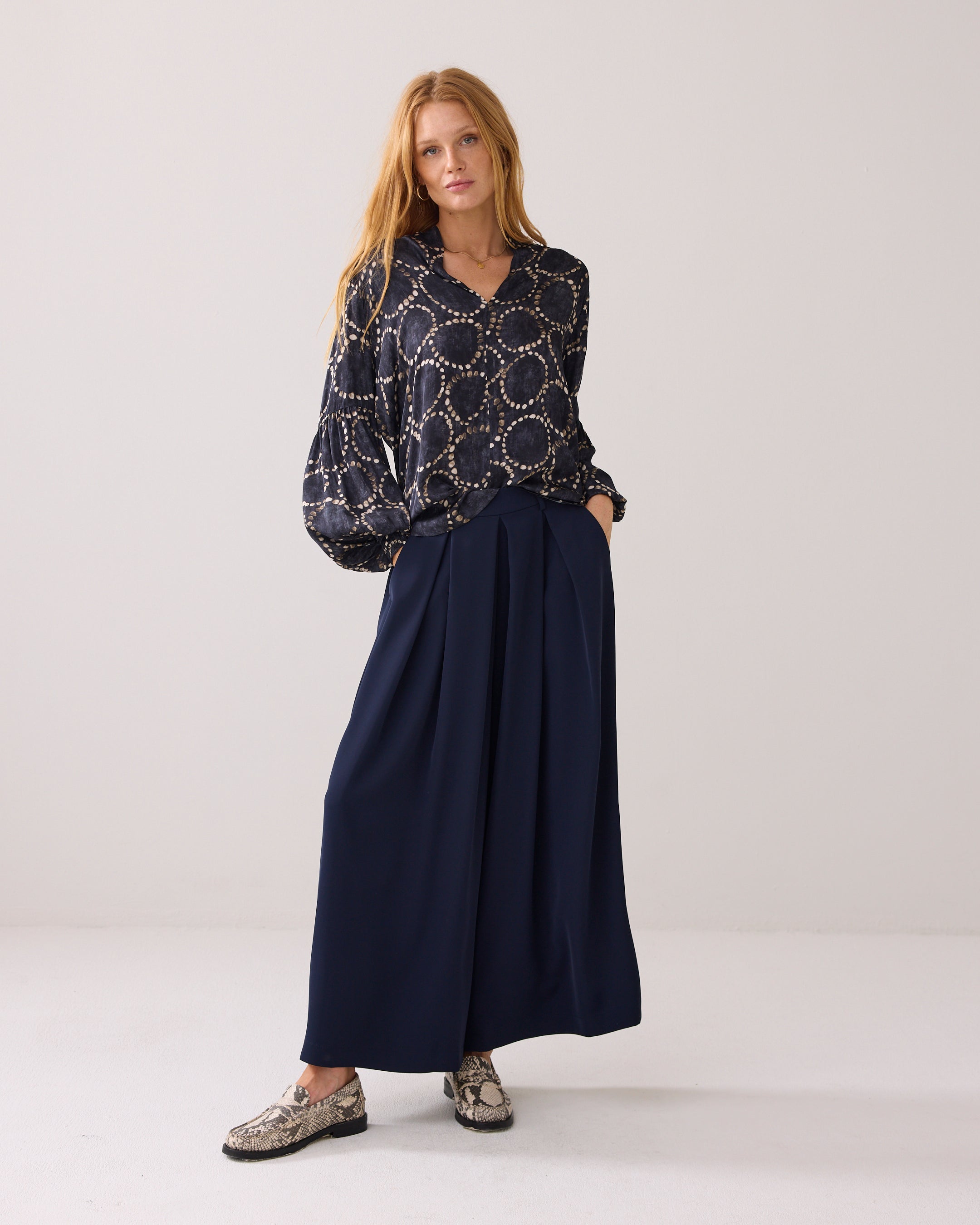 Summum Women Culotte Wide Fluid in Midnight Blue - 4s2867-11851