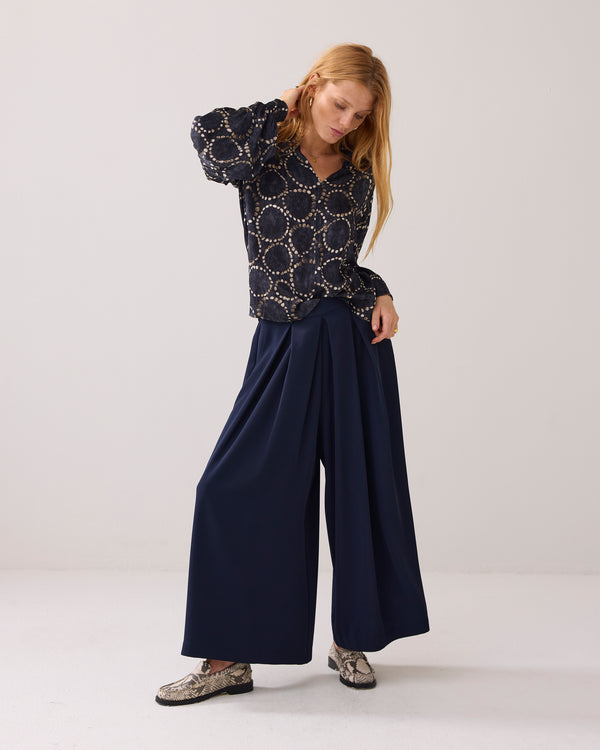Summum Woman Culotte Wide Leg, Fluid, Midnight Blue, Navy, EvaLucia Boutique, Perth, Scotland