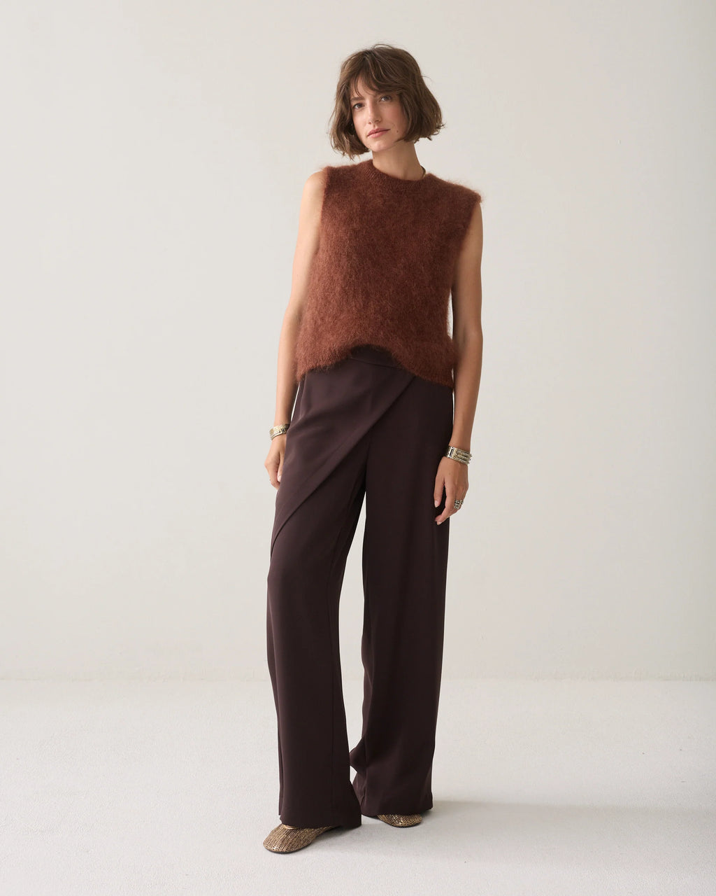 Summum Woman Trousers Fluid in Dark Chocolate