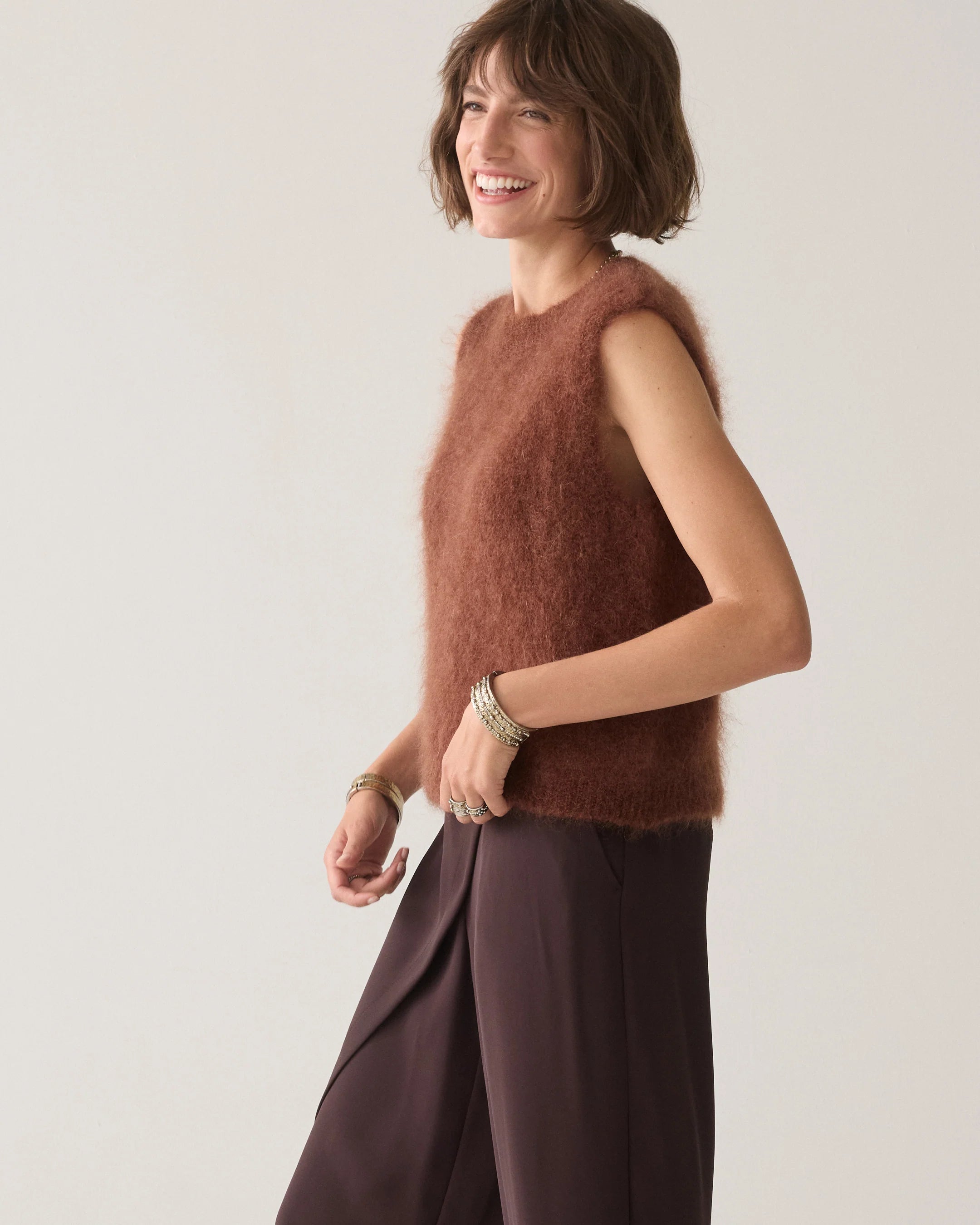 Summum Woman Trousers Fluid in Dark Chocolate