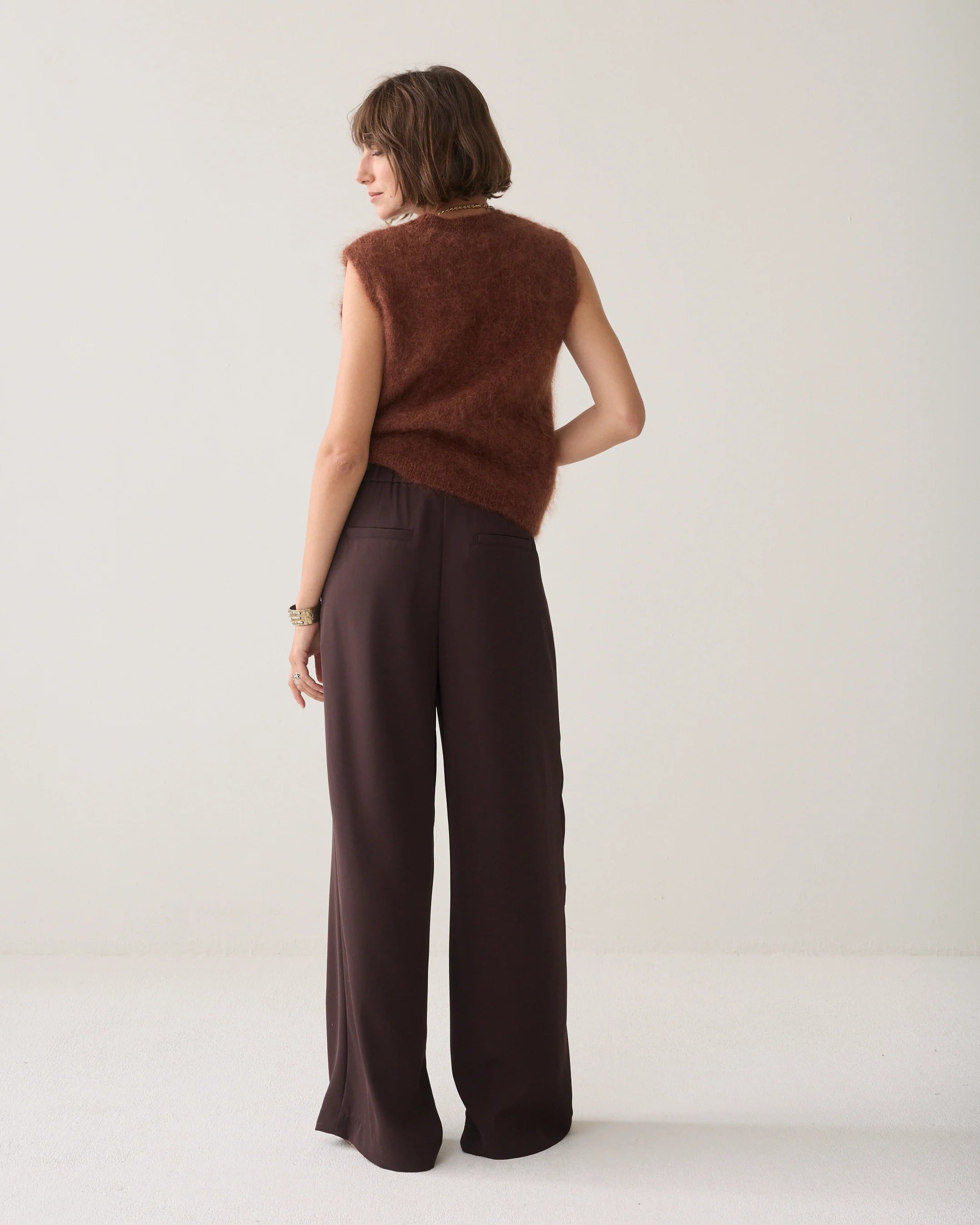 Summum Woman Trousers Fluid in Dark Chocolate