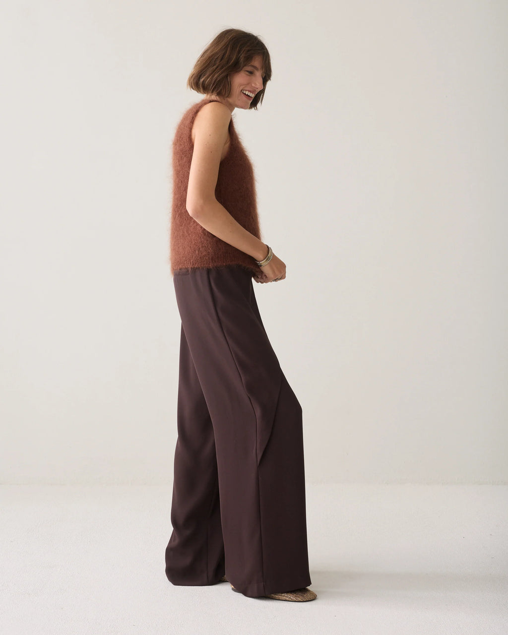 Summum Woman Trousers Fluid in Dark Chocolate