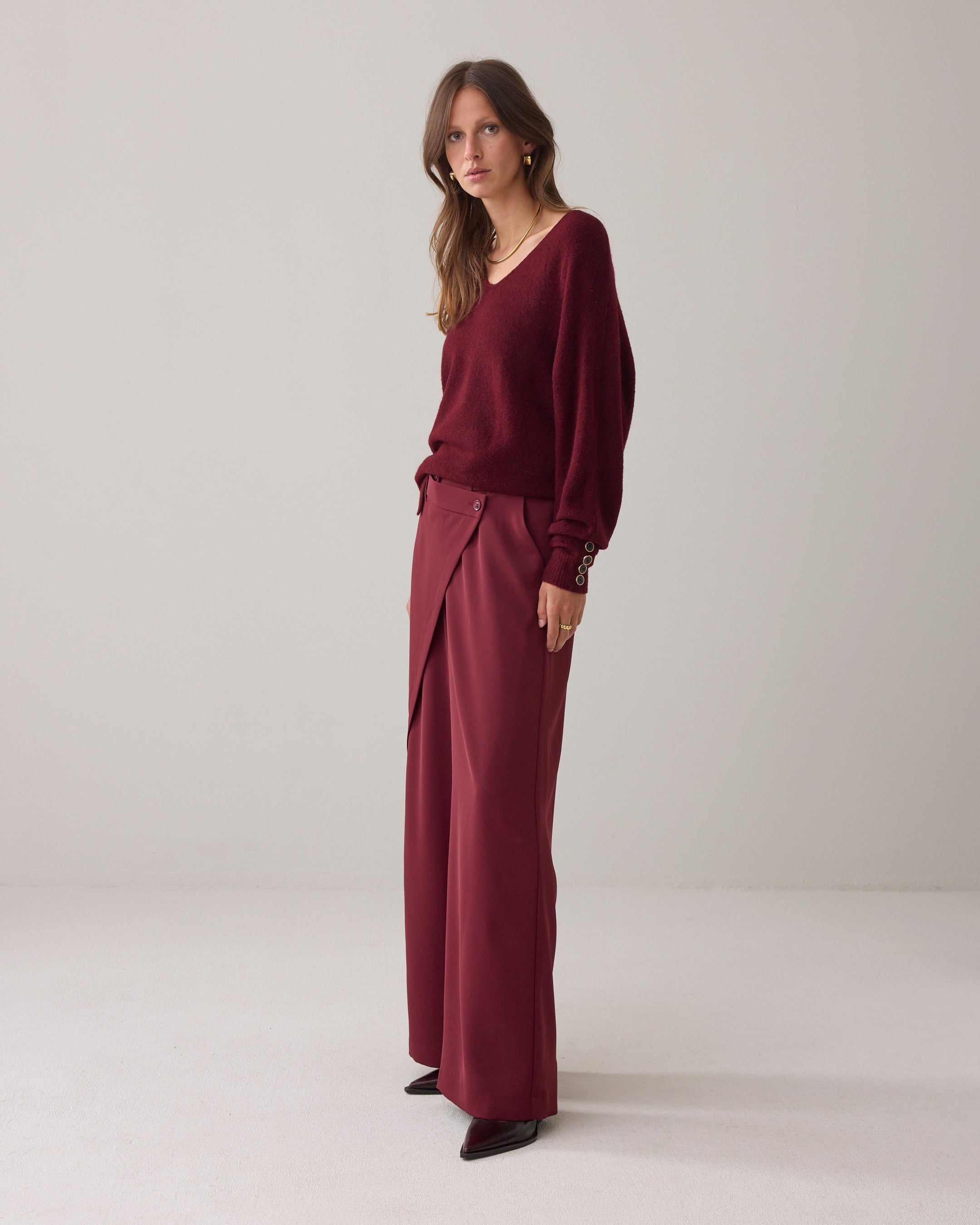 Summum Woman Trousers Fluid in Merlot - 4s2893-11851
