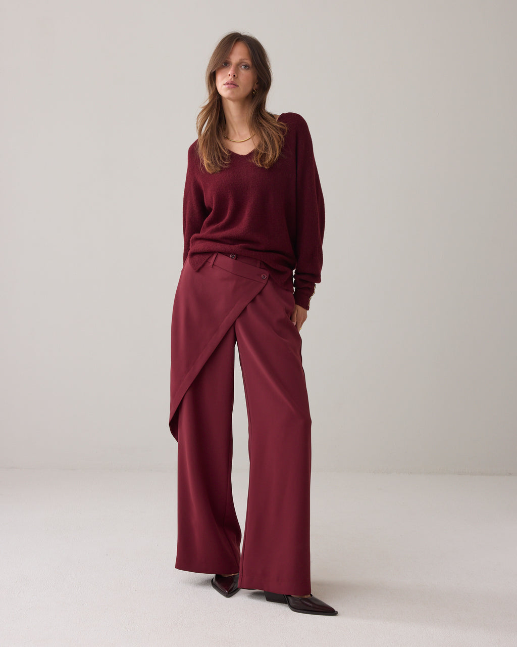Summum Woman Trousers Fluid in Merlot - 4s2893-11851