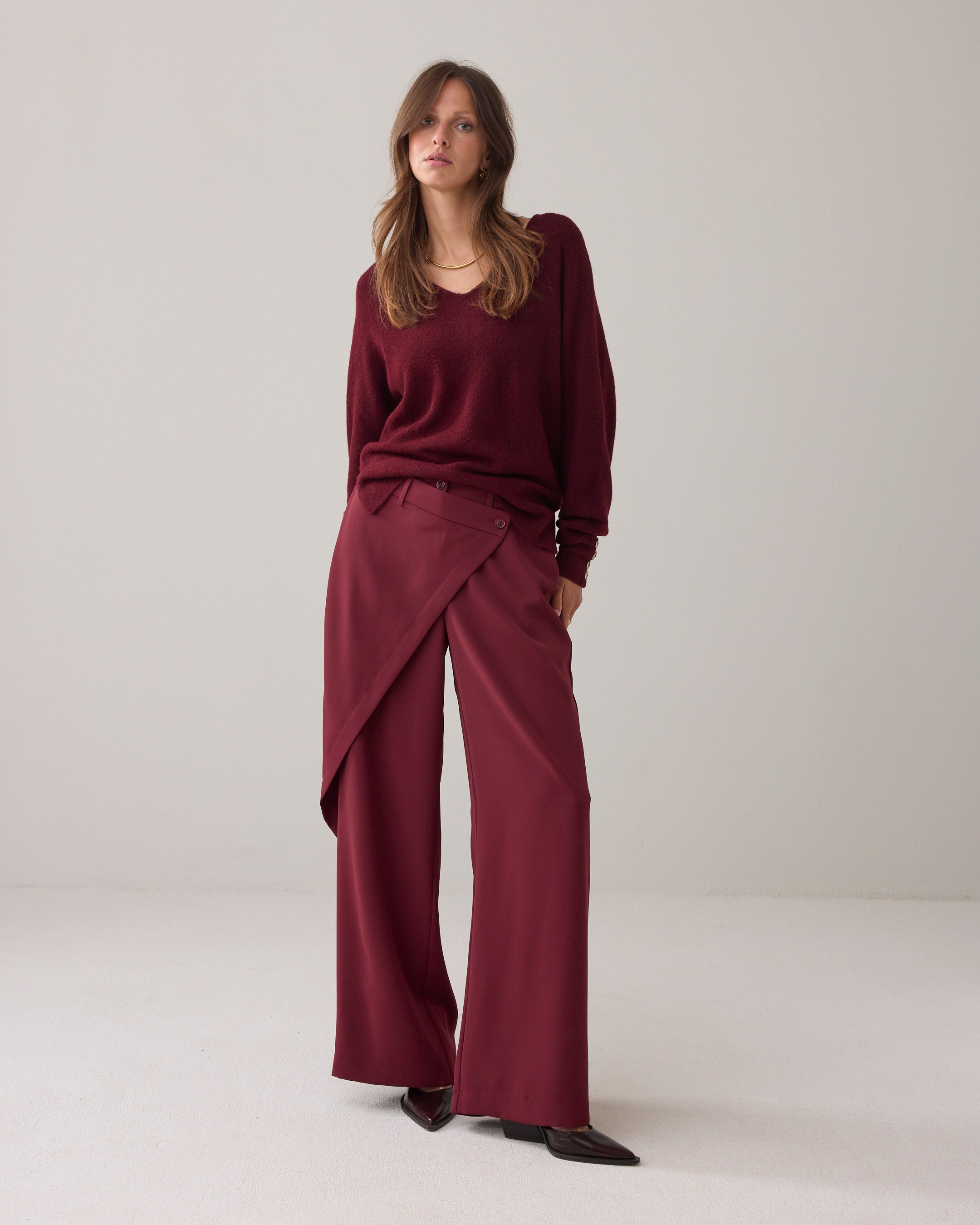 Summum Woman Trousers Fluid in Merlot - 4s2893-11851