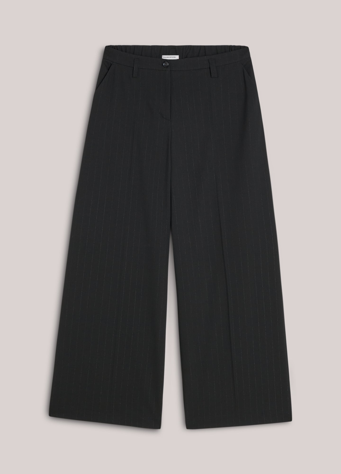 Summum Woman Straight Pinstripe Trousers in Black - 4s2906-12331