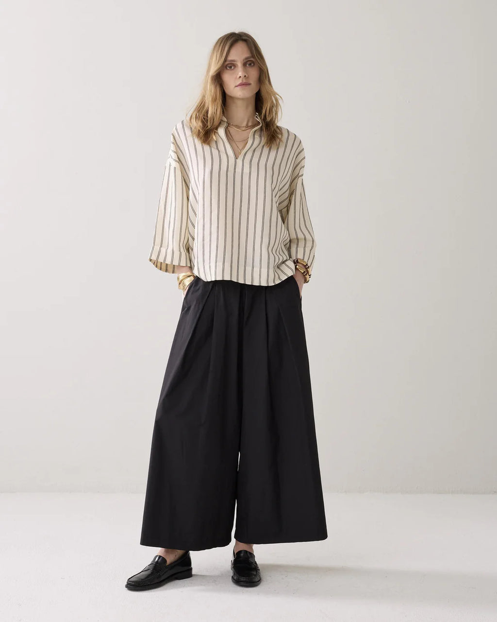 Summum Woman Taffeta Culottes in Black - 4s2958-12259