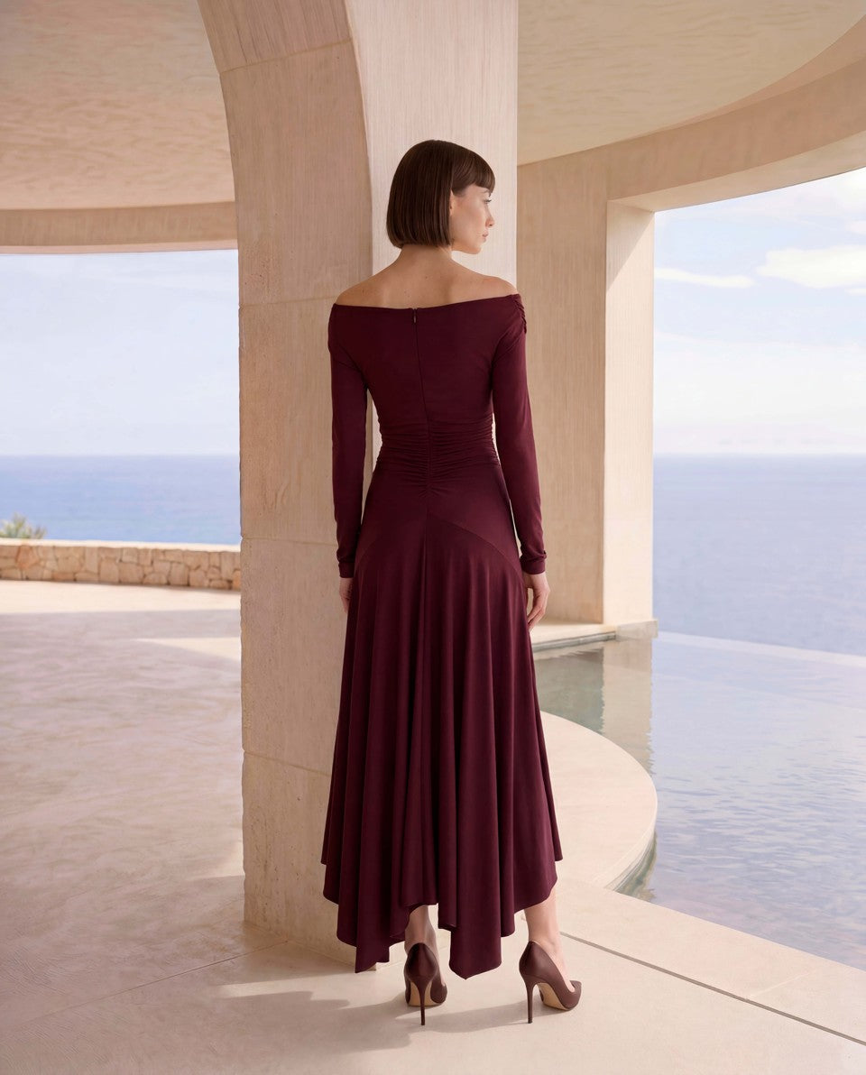 Carla Ruiz Crossed Dress in Brown