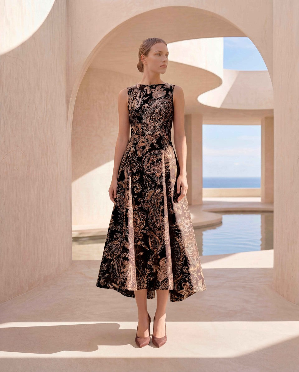 Carla Ruiz Flounced Dress in Black