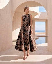 Carla Ruiz Flounced Dress in Black