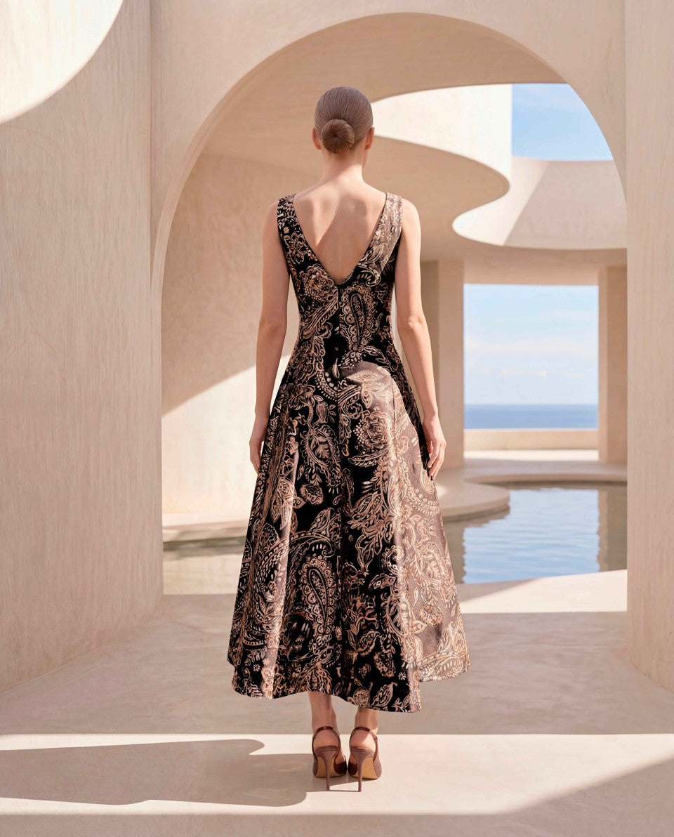 Carla Ruiz Flounced Dress in Black