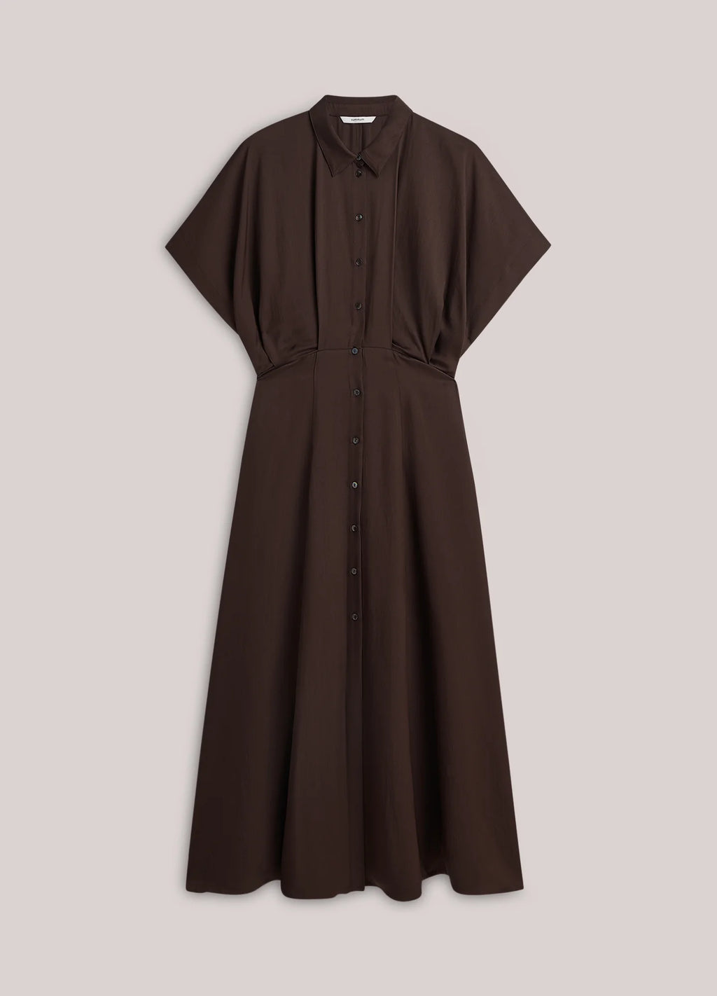 Summum Woman Button Down Twill dress in Dark Chocolate