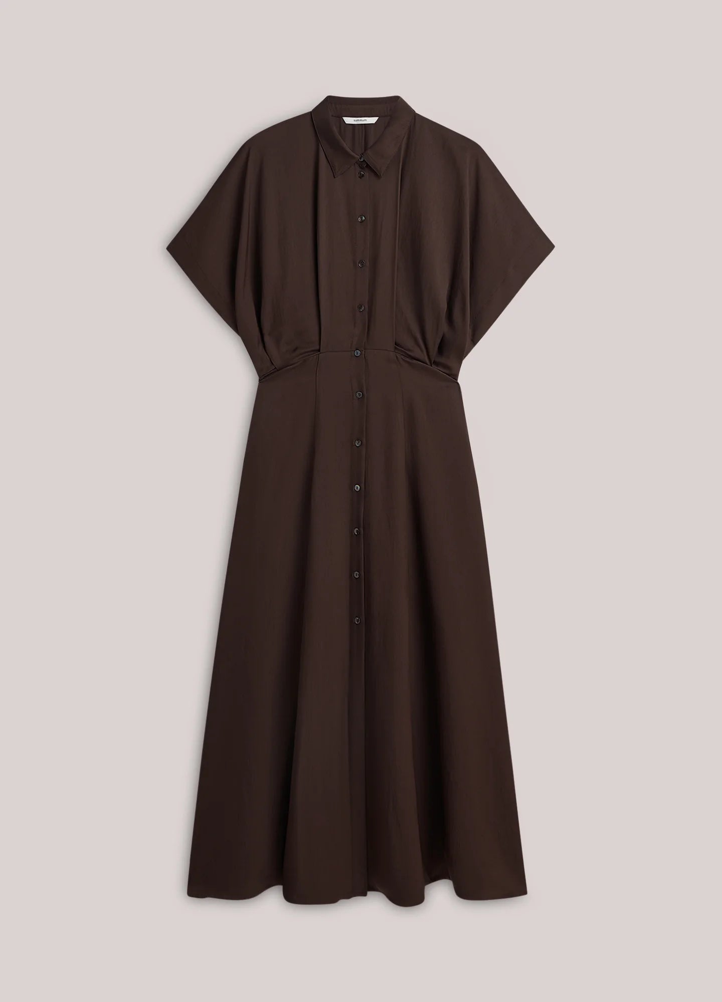 Summum Woman Button Down Twill dress in Dark Chocolate