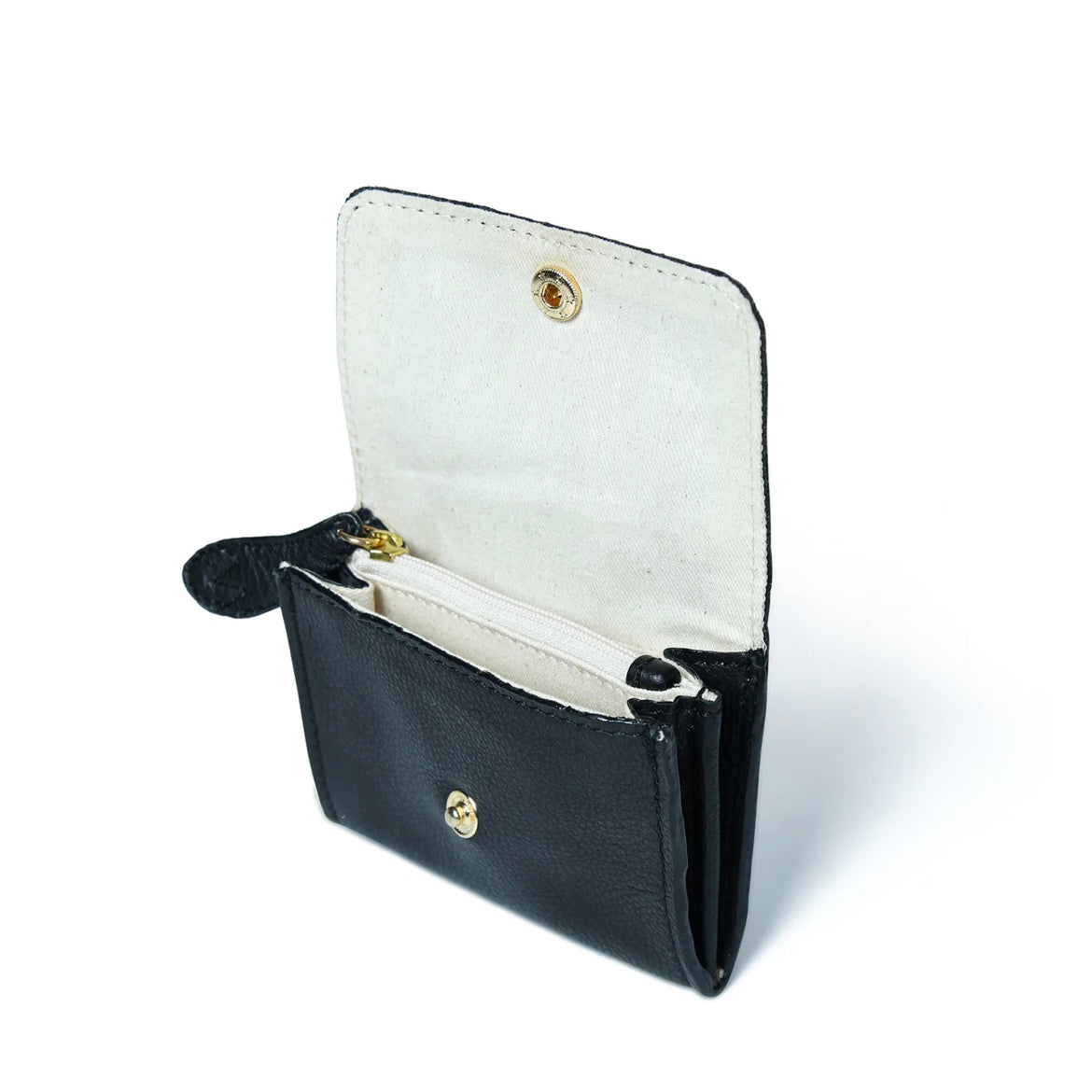 Bell & Fox-Amelie popper card holder purse with zip in black