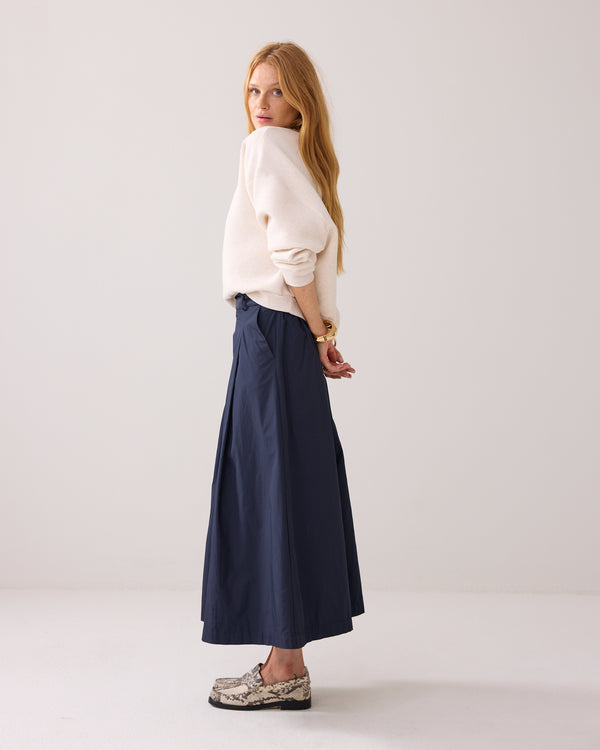 Summum Woman Taft Light Skirt in Midnight Blue, Navy, Flared, Long Skirt, EvaLucia Boutique, Perth, Scotland
