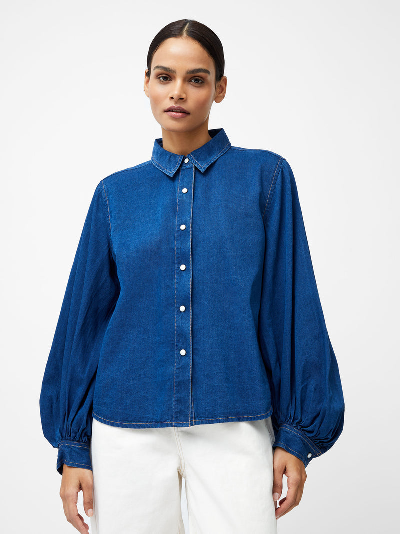 French Connection-Zaves Chambray Sleeve Shirt-72YAG