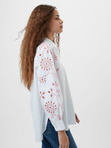 French Connection Cambria Cotton Embroidered Shirt in White - 72YBB