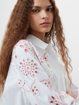 French Connection Cambria Cotton Embroidered Shirt in White - 72YBB