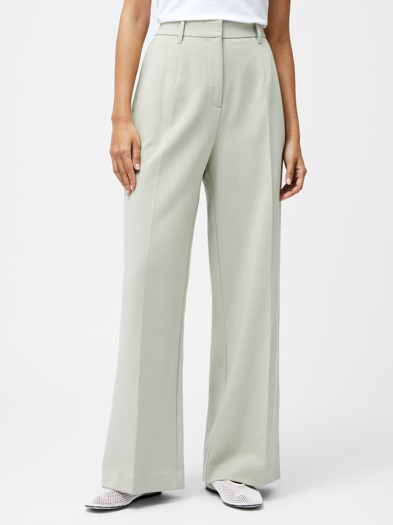 French Connection Angie Suiting Wide Leg Trouser in Pistachio Green - 74YAS