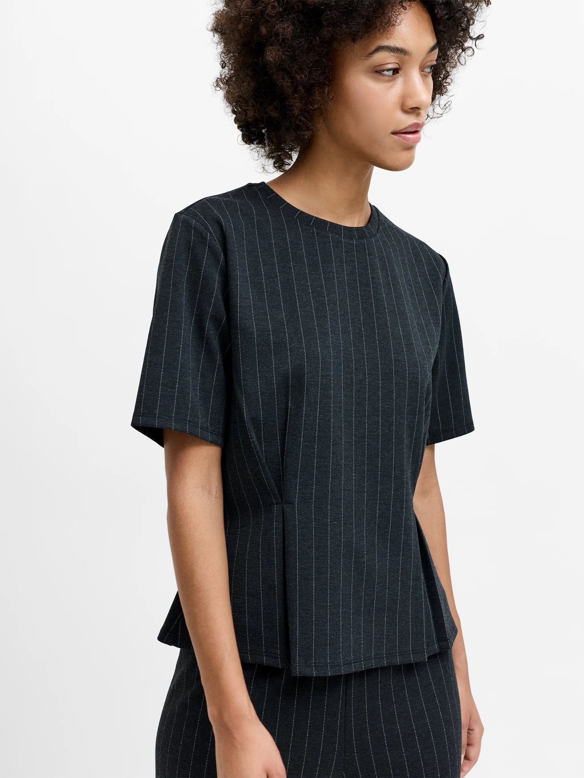 French Connection Sarai Pinstripe Pleat Shirt