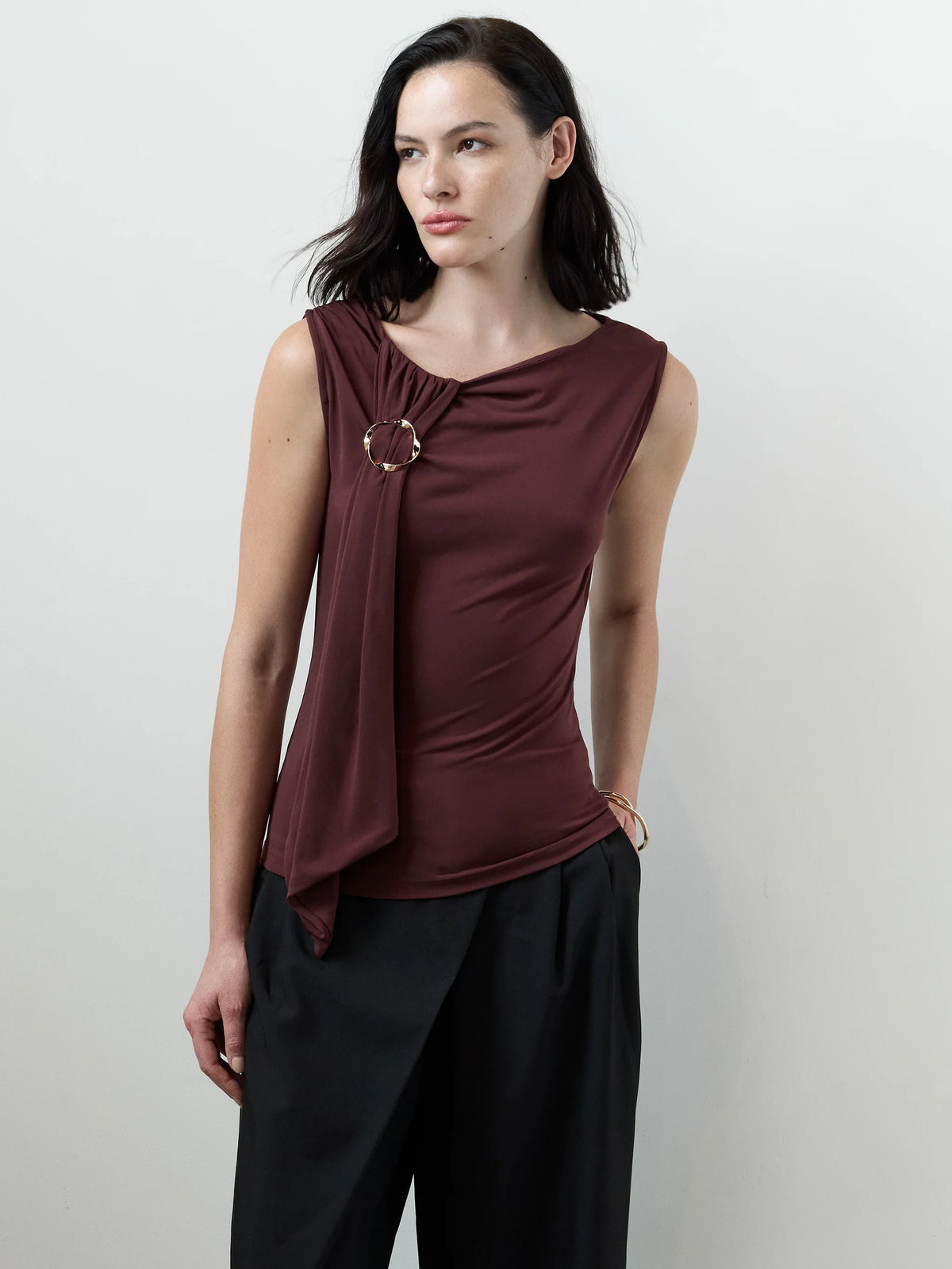 French Connection Maxine Draped Ring Top