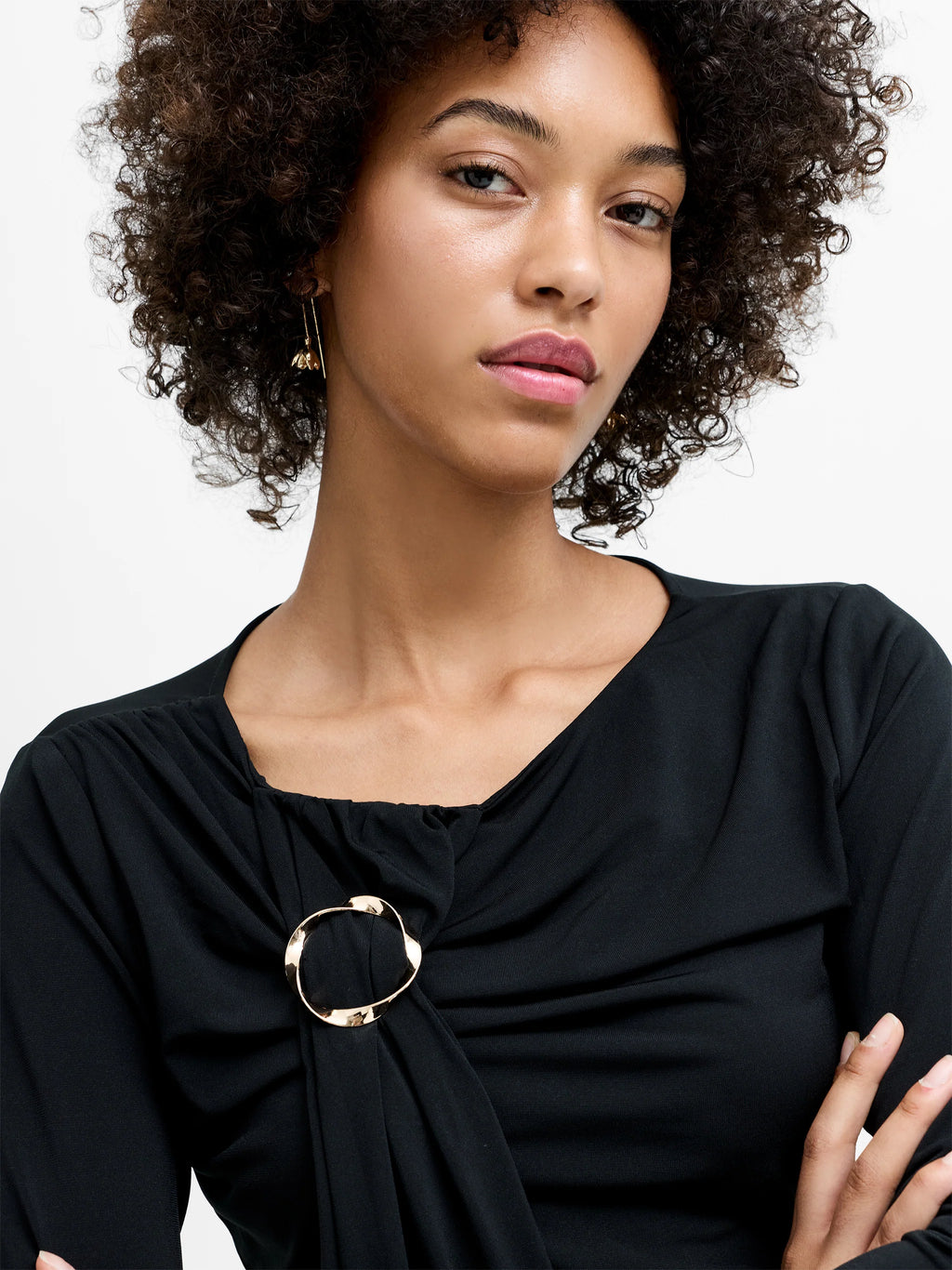French Connection Maxine Jersey Draped Long Sleeve Top