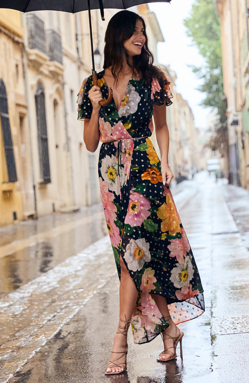 Hope & Ivy The Marlene Maxi Wrap Dress