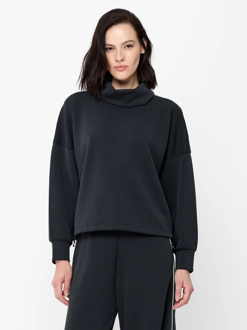 French Connection Wren Draped Funnel Neck Sweatshirt