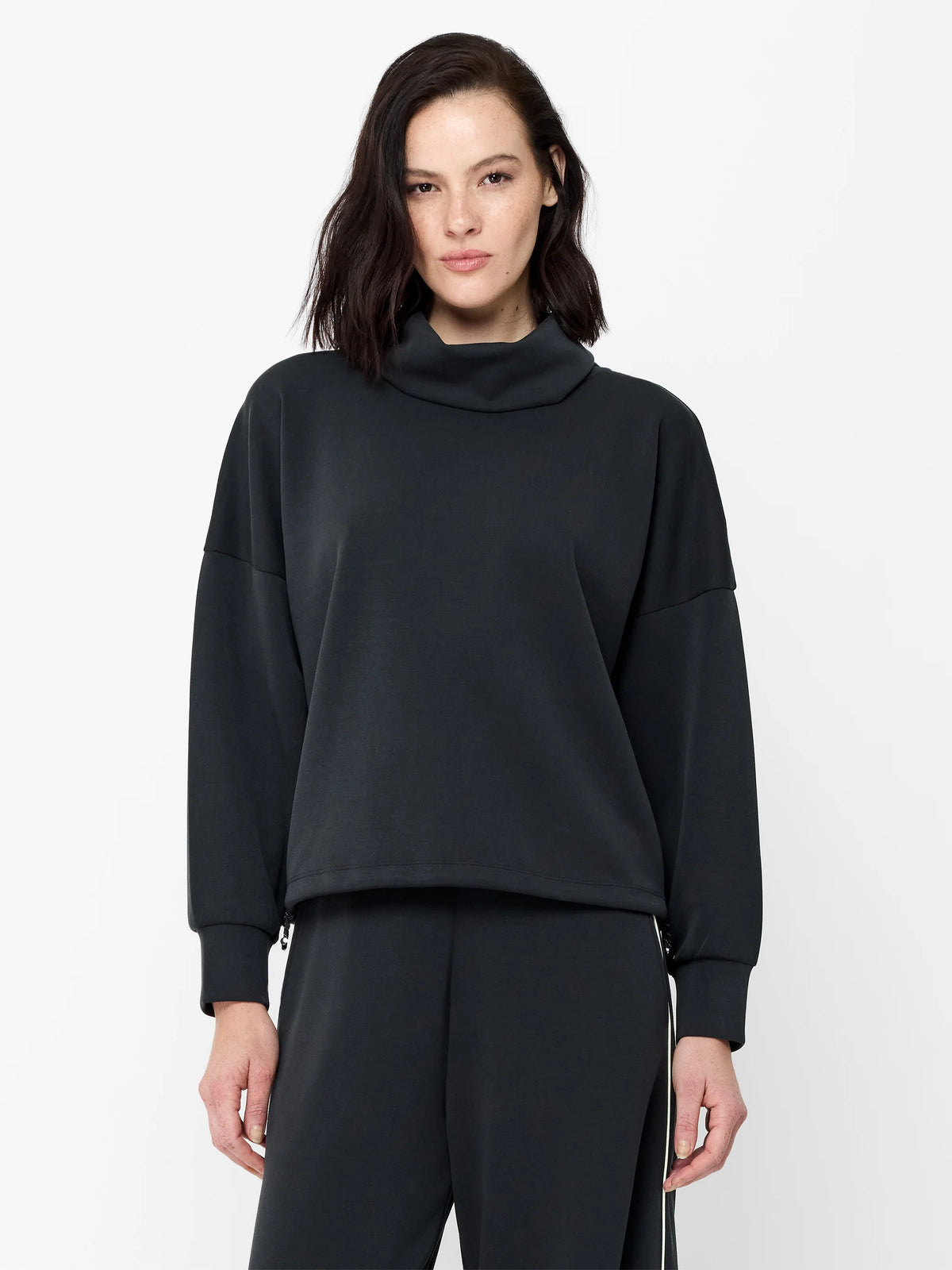 French Connection Wren Draped Funnel Neck Sweatshirt