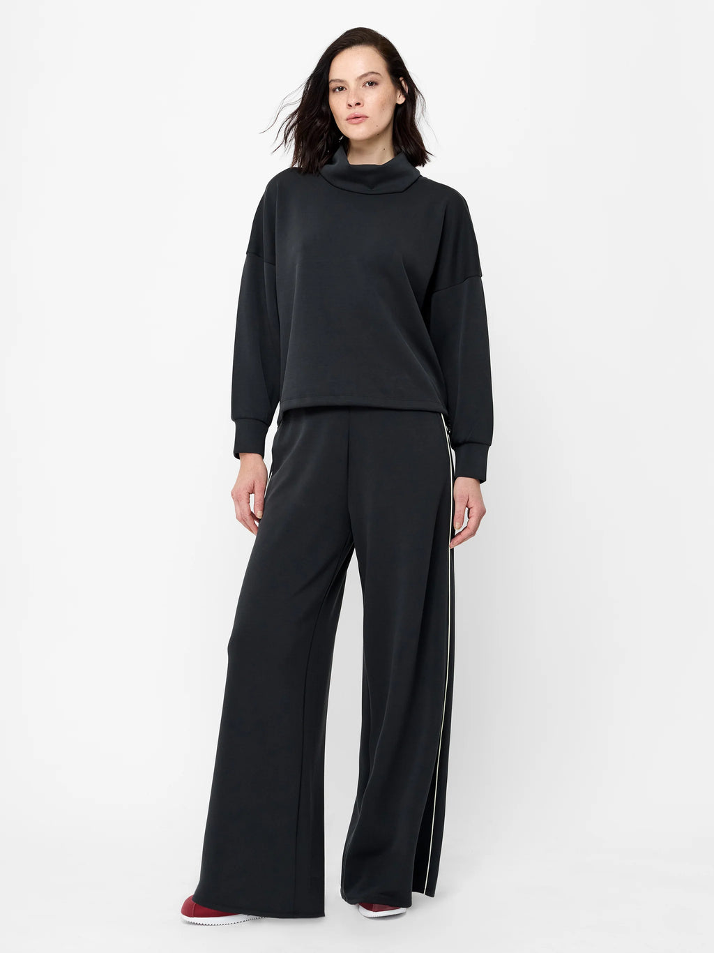 French Connection Wren Draped Funnel Neck Sweatshirt