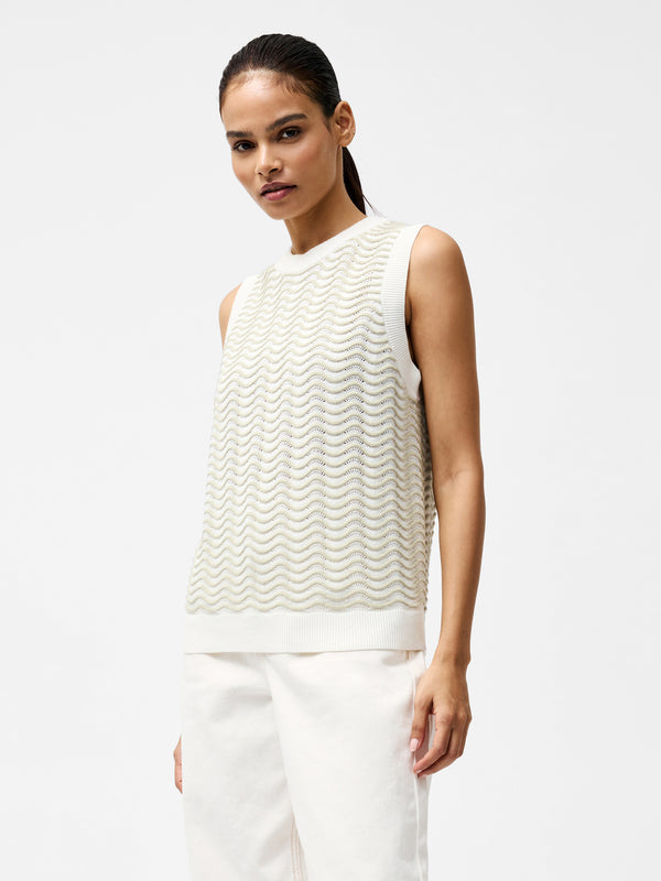 French Connection London Sleeveless Soft Knit in Pistachio Cream - 78YBG