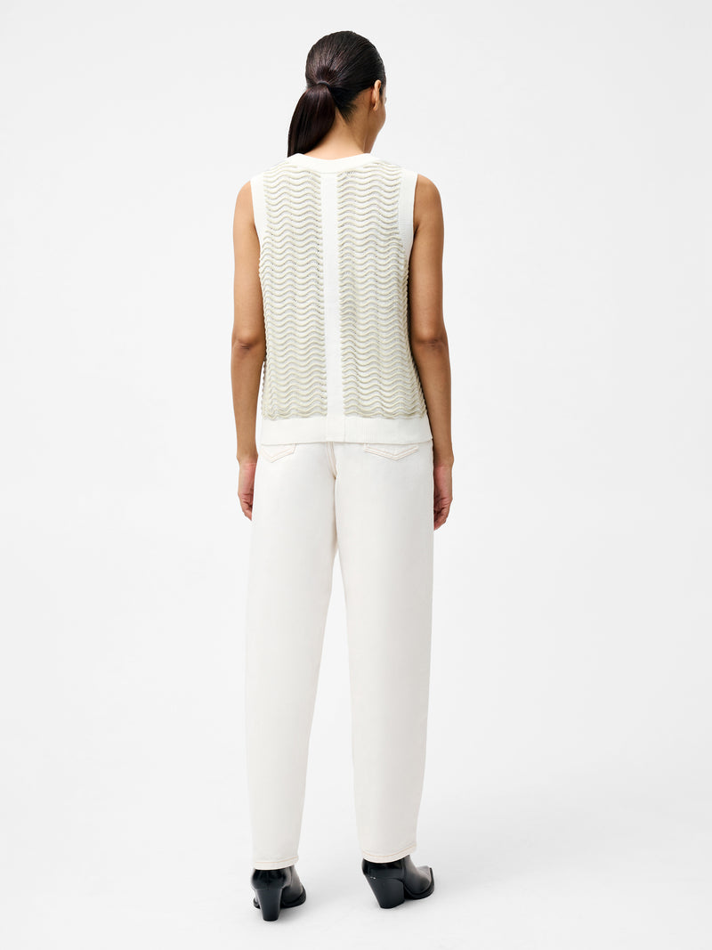 French Connection London Sleeveless Soft Knit in Pistachio Cream - 78YBG