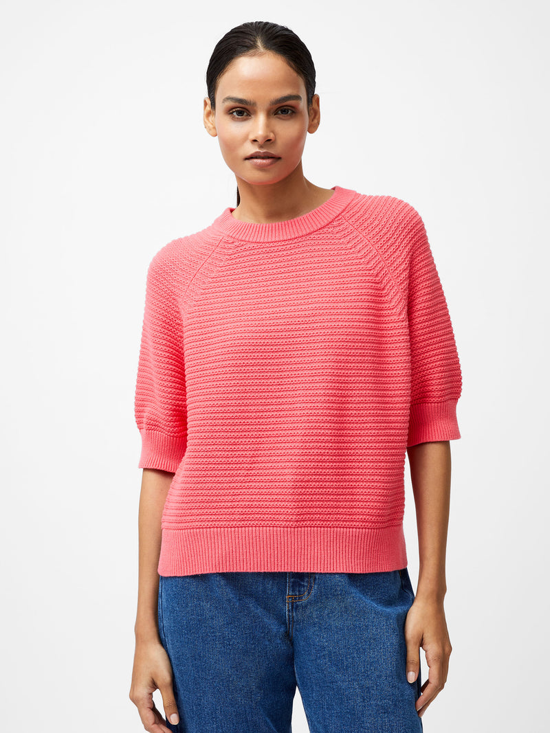 French Connection Lily Short Sleeve High Neck in Raspberry Pink - 78YBY