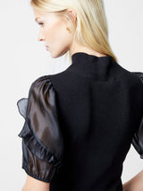 French Connection Kristine Organza Top in Black - 78YCW