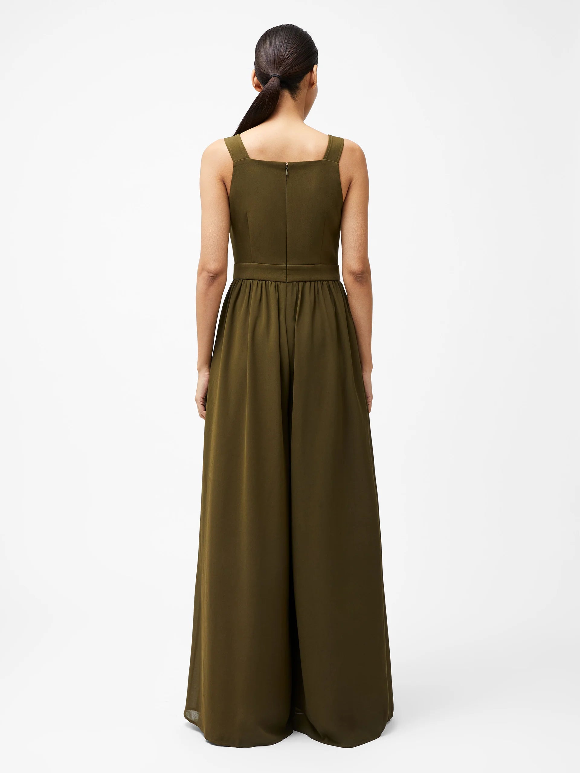 French Connection Azara Eden Mix Jumpsuit in Khaki - 7UYAF