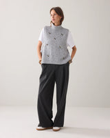 Summum Woman Embellished Spencer Cosy Melange Knit in Mist - 7s7929-7997