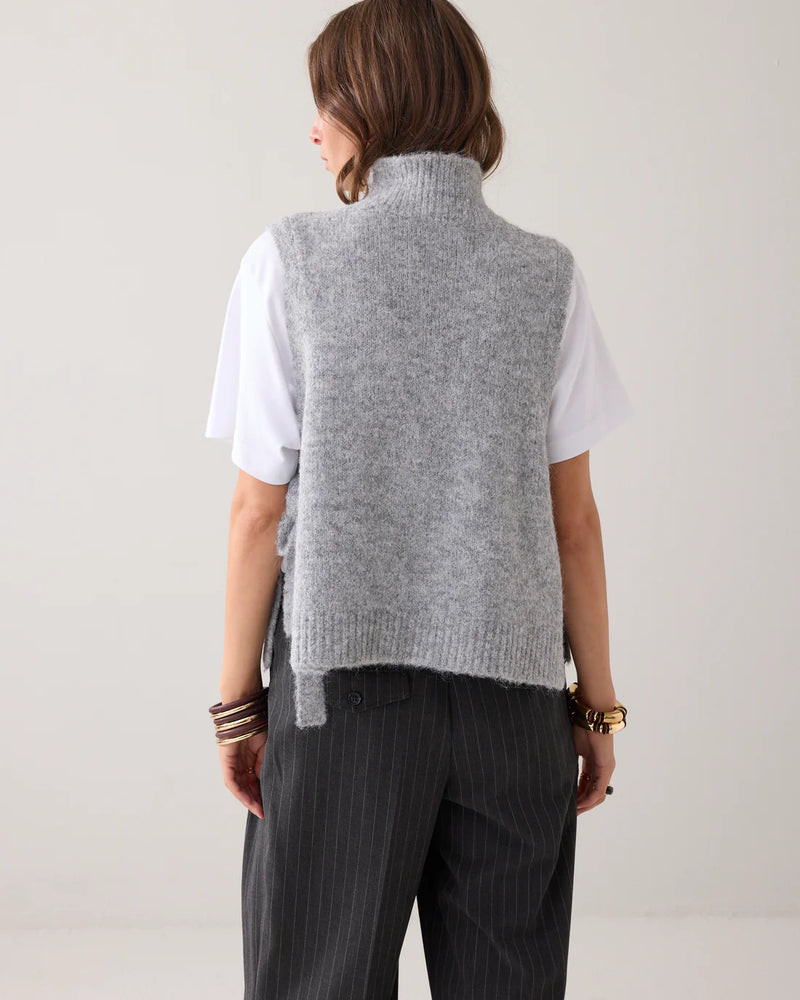 Summum Woman Embellished Spencer Cosy Melange Knit in Mist - 7s7929-7997