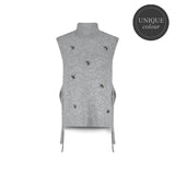 Summum Woman Embellished Spencer Cosy Melange Knit in Mist - 7s7929-7997
