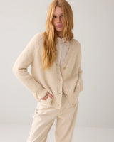 Summum Woman Cardigan Cosy Melange Lurex Knit in Ivory - 7s7938-70039