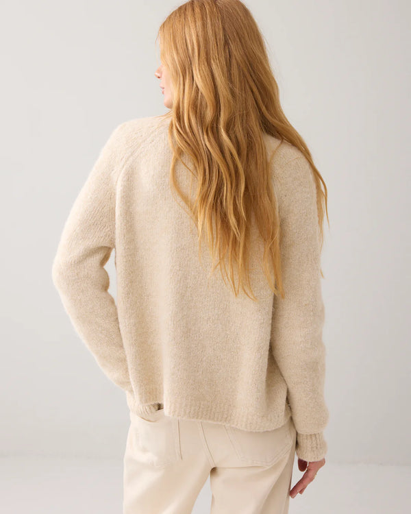 Summum Woman Cardigan Cosy Melange Lurex Knit in Ivory - 7s7938-70039