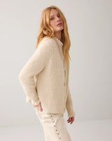 Summum Woman Cardigan Cosy Melange Lurex Knit in Ivory - 7s7938-70039