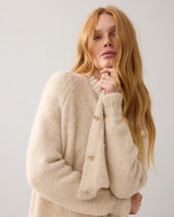Summum Woman Cardigan Cosy Melange Lurex Knit in Ivory - 7s7938-70039