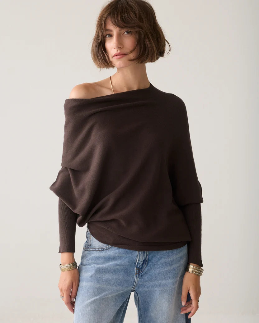 Summum Woman Sweater Viscose Blend Knit in Dark Chocolate