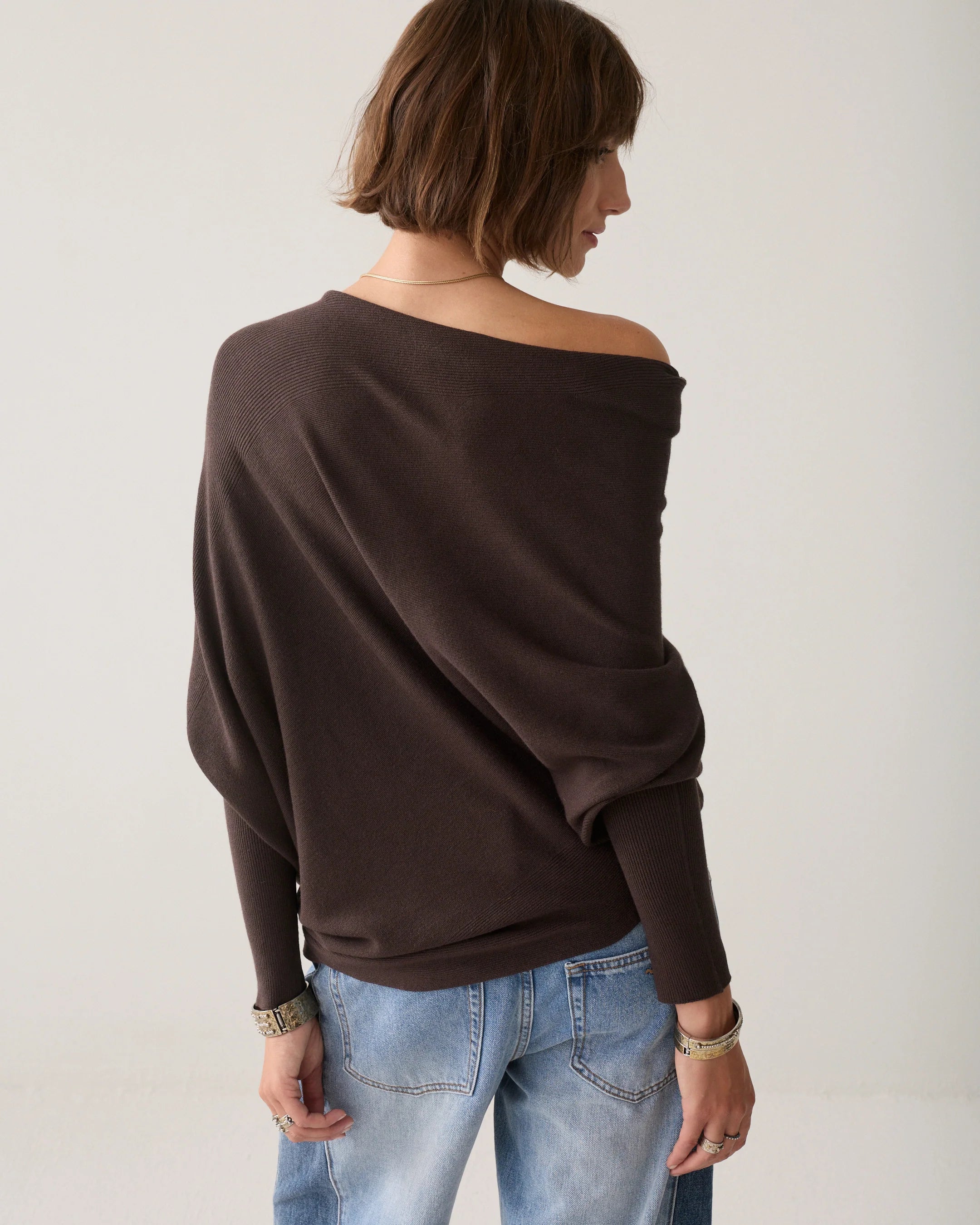 Summum Woman Sweater Viscose Blend Knit in Dark Chocolate
