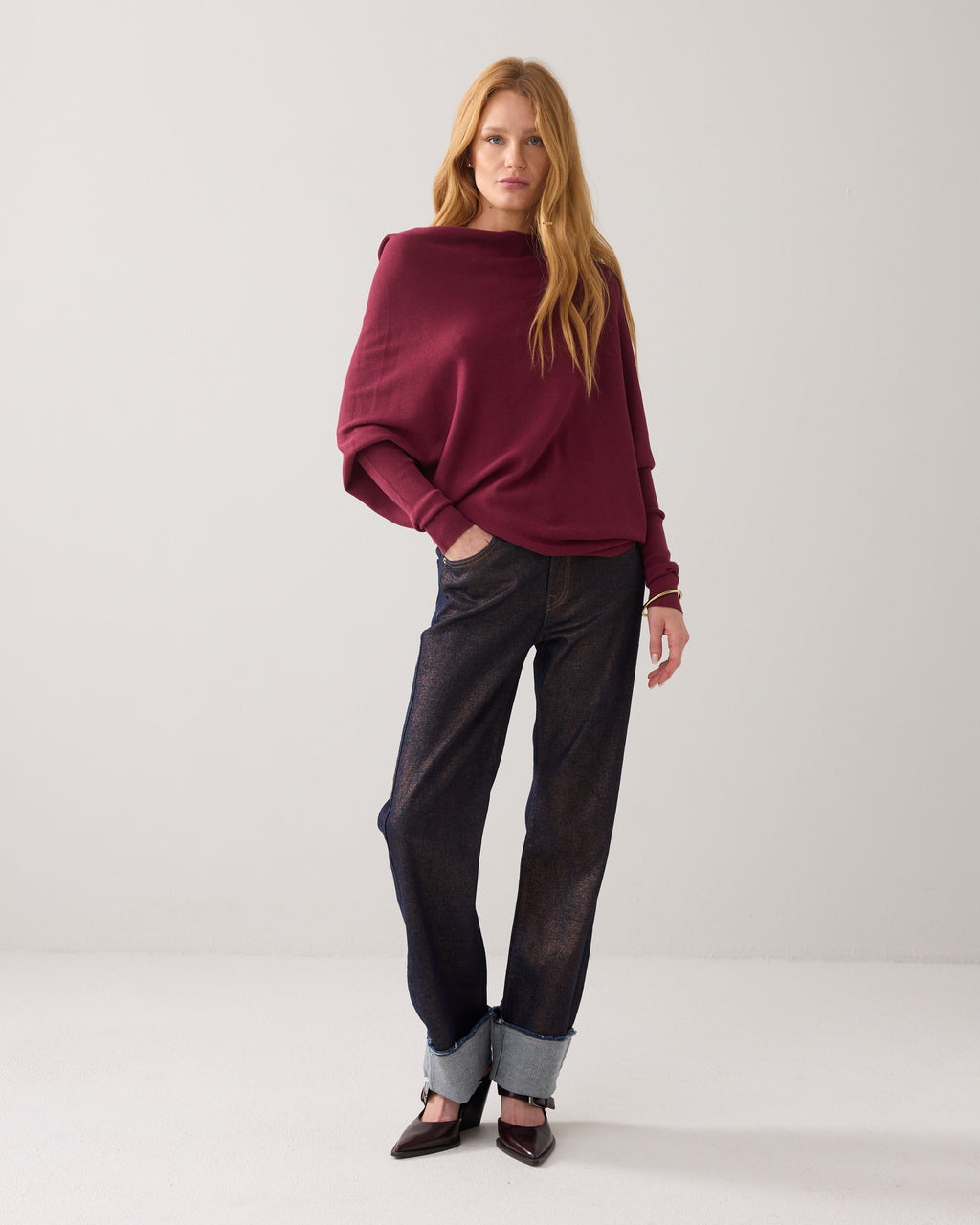 Summum Woman Sweater Viscose Blend Knit in Merlot - 7s7965-70054