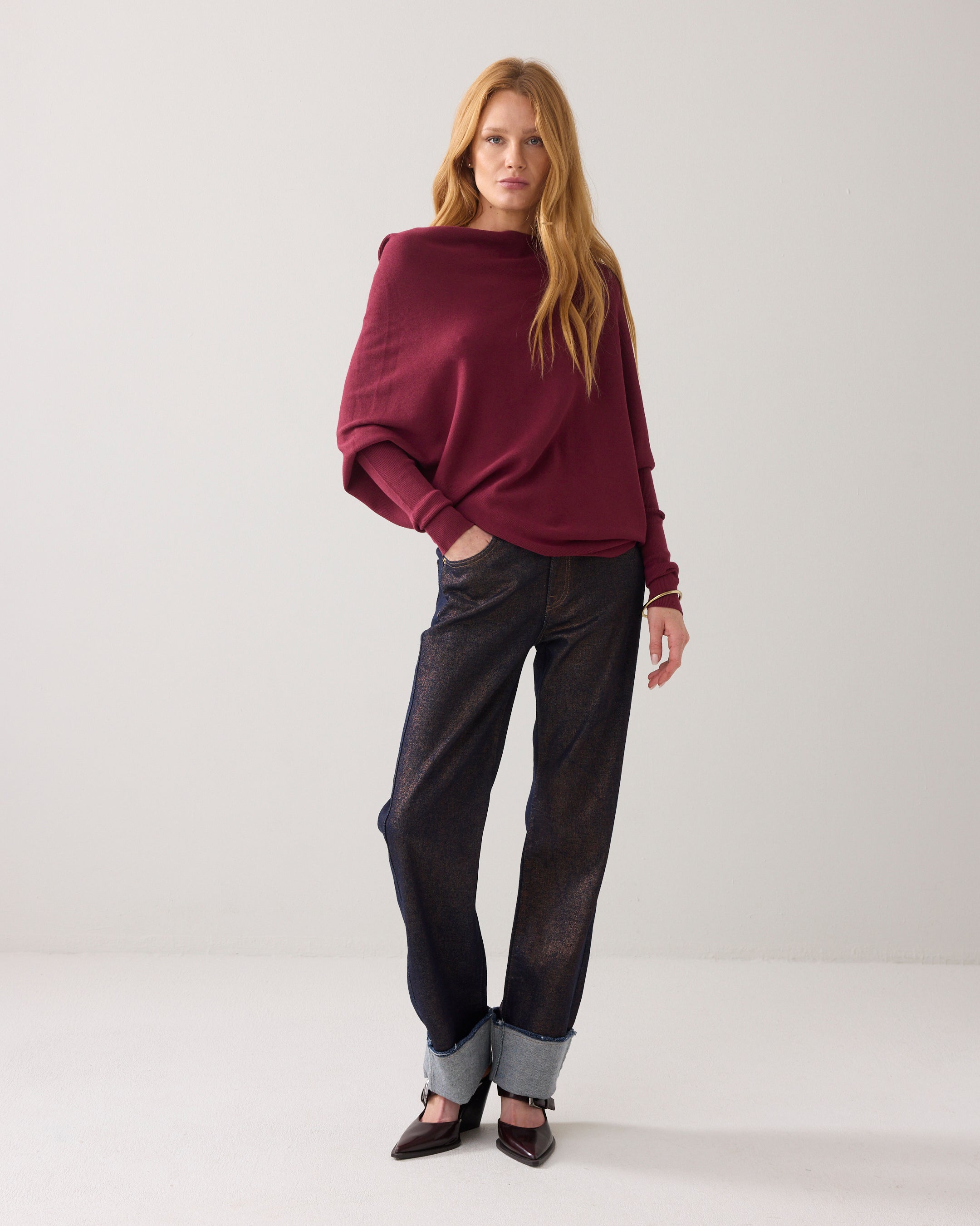 Summum Woman Sweater Viscose Blend Knit in Merlot - 7s7965-70054