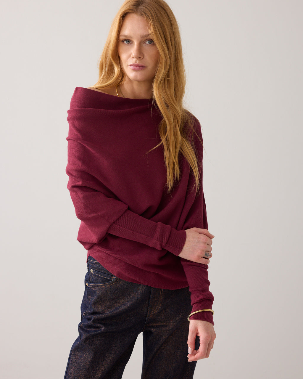 Summum Woman Sweater Viscose Blend Knit in Merlot - 7s7965-70054
