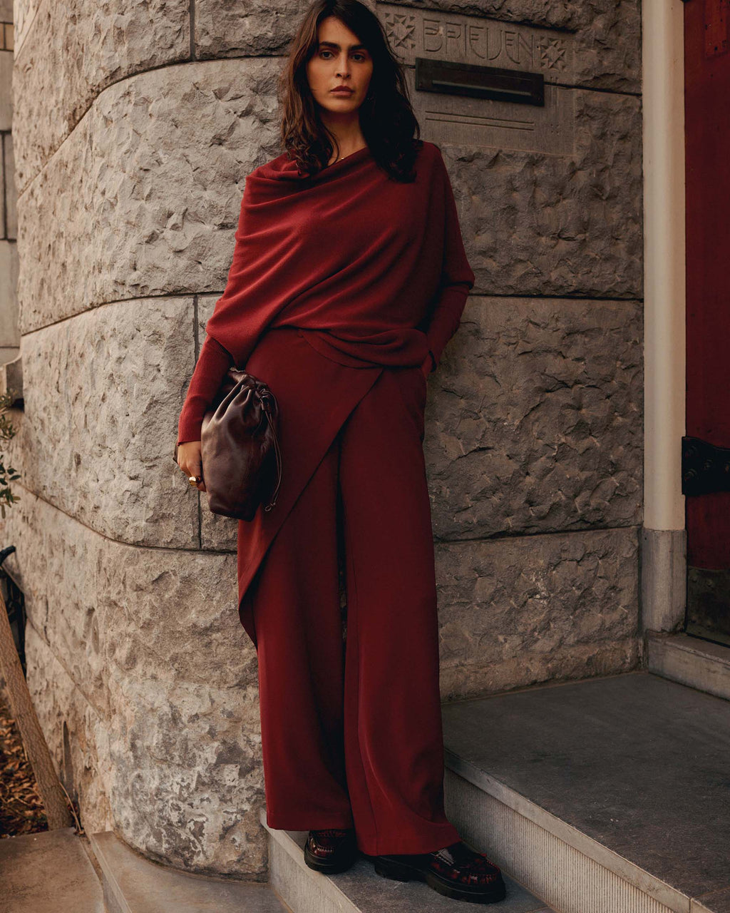 Summum Woman Sweater Viscose Blend Knit in Merlot - 7s7965-70054