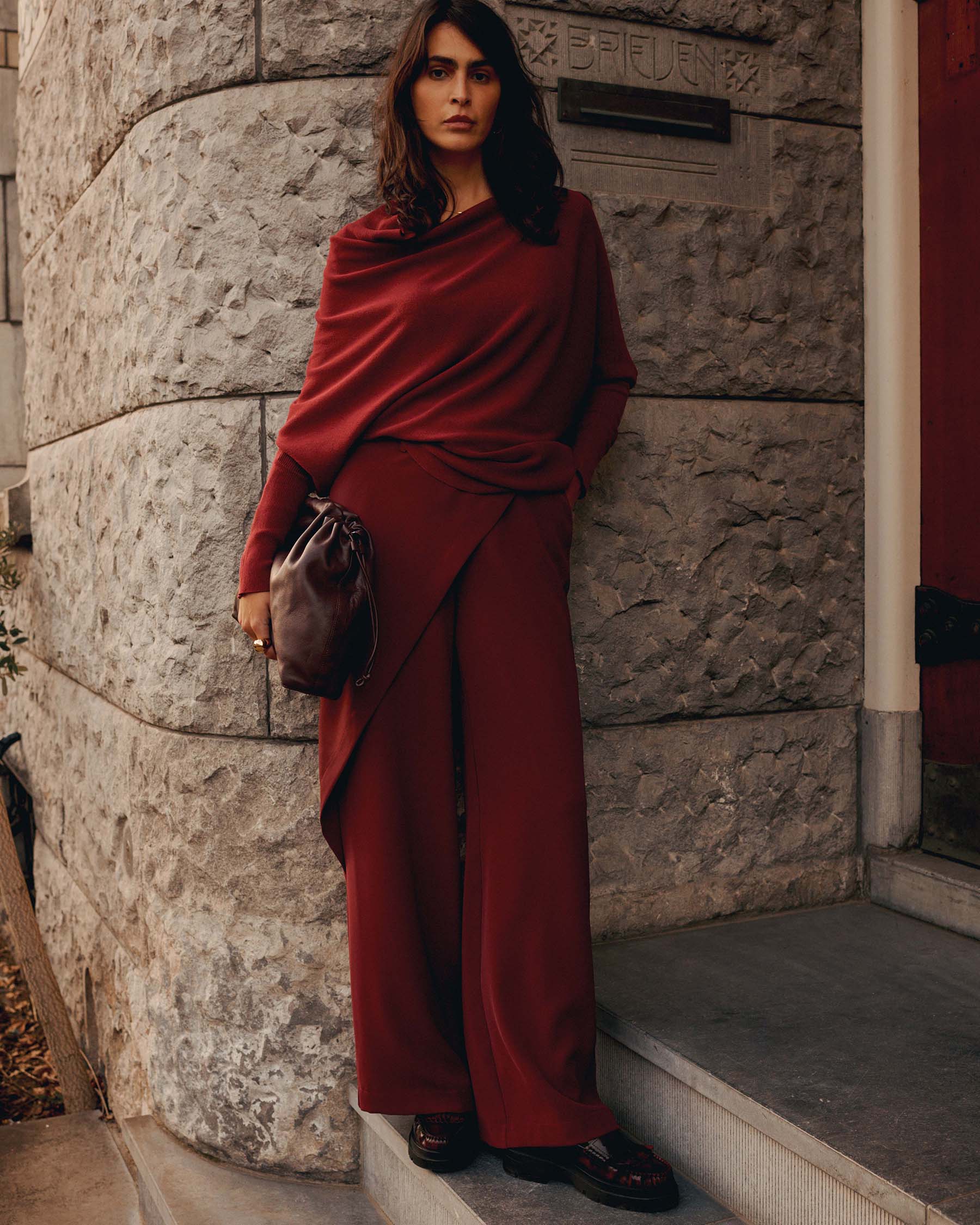 Summum Woman Sweater Viscose Blend Knit in Merlot - 7s7965-70054