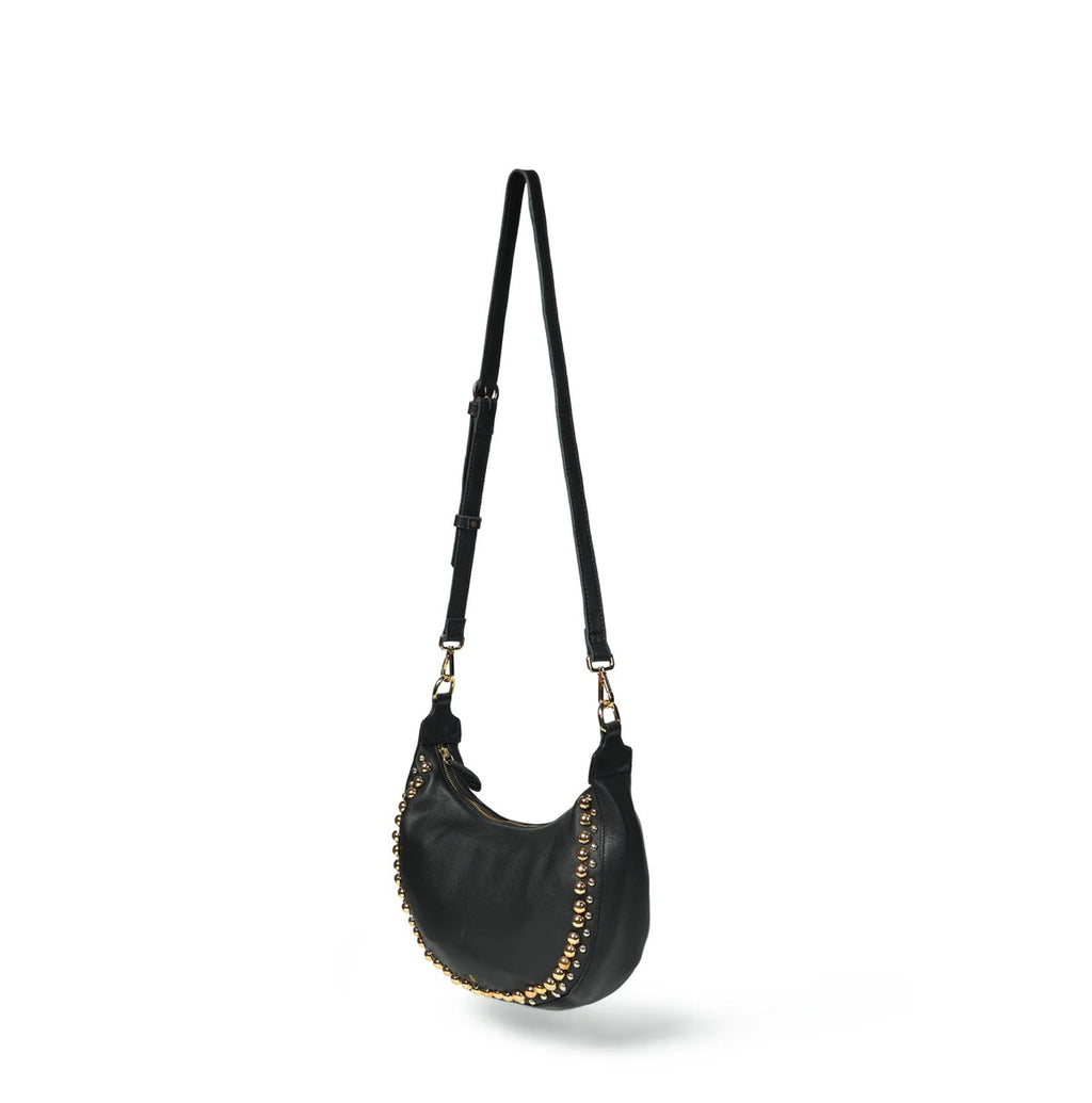 Bell & Fox- Robyn studded crossbody- black leather